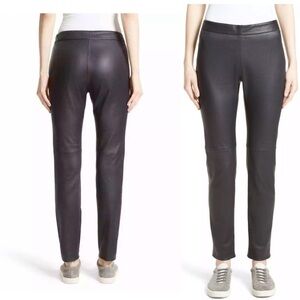 Fabiana Filippi Women's Black Leather Leggings XXS